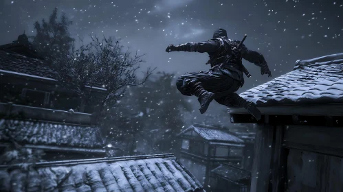 Winter Ninja Action Scene