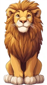 Majestic Cartoon Lion Art