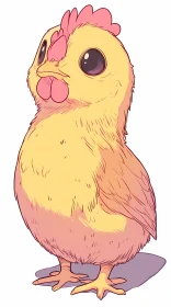 Adorable Cartoon Chick Drawing