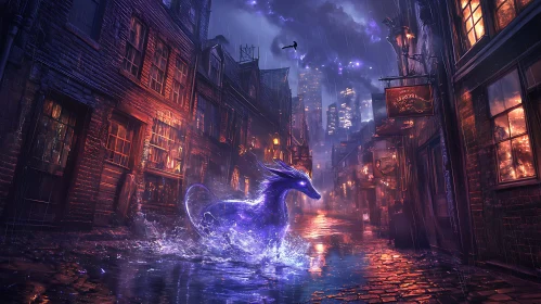 Ethereal Dragon's Urban Journey