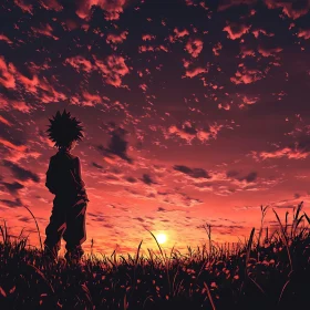 Sunset Silhouette Contemplation