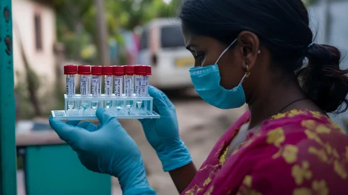 Medical Professional Analyzing Samples