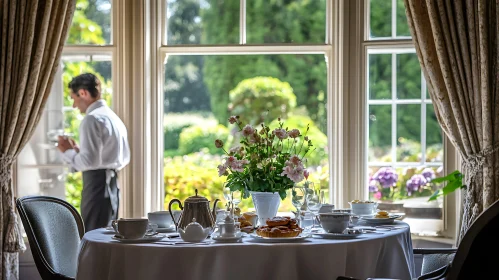 Luxury Tea Set Up by Window