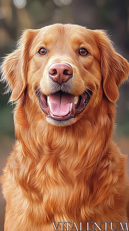 Happy Dog Close-up AI Image