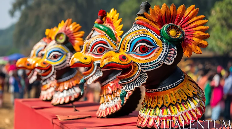 AI ART Handcrafted Bird Masks Cultural Heritage