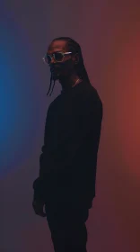 Silhouette of Snoop Dogg in Studio with Gradient Light