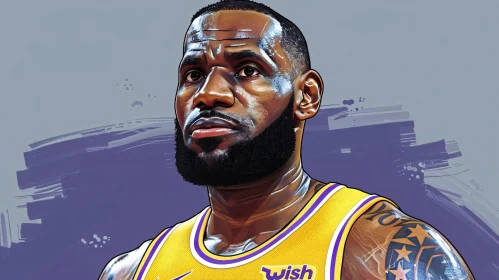 LeBron James Focused Portrait