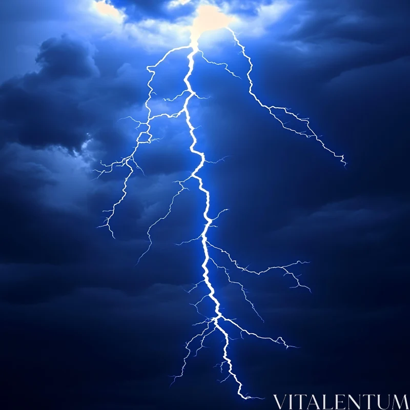 Electrical Storm Overcast Night AI Image