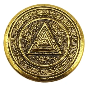 Ancient Gold Coin with Carved Triangle