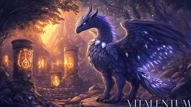 Fantasy Creature in Enchanted Setting AI Image