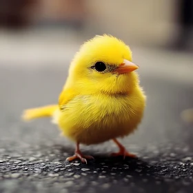 Charming Yellow Bird Close-Up