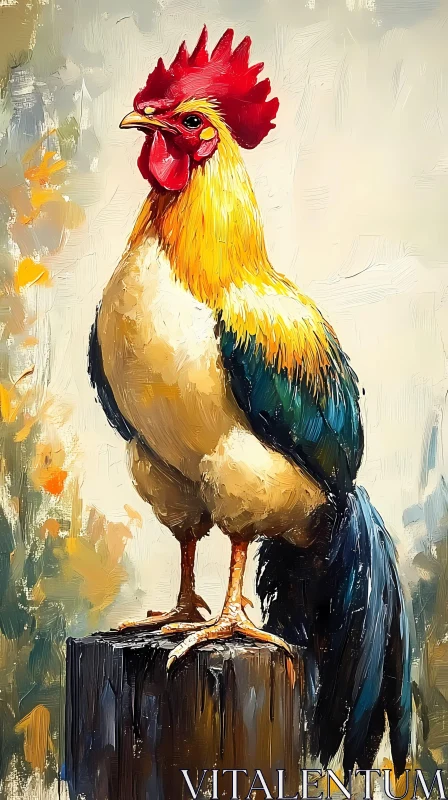 Vivid Rooster Art AI Image