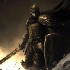 Armored Knight with Sword and Shield