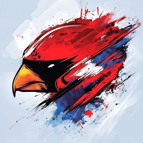 Abstract Cardinal Bird Art Illustration