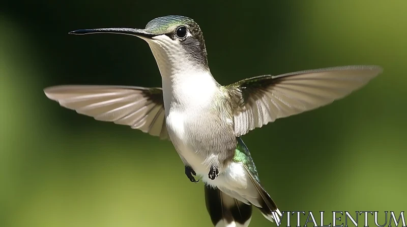 Delicate Hummingbird in Mid-Air AI Image