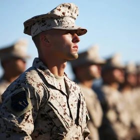 Military Man in Camouflage Uniform