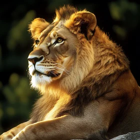 Lion in Golden Light