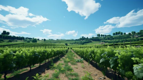 3D Rendered Vineyard Field: Italian Landscapes in Unreal Engine 5