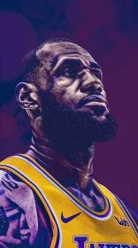 LeBron James Powerful Basketball Portrait