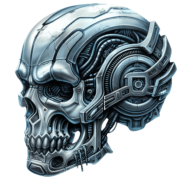 POD Design Robotic Skull Artistic Tee