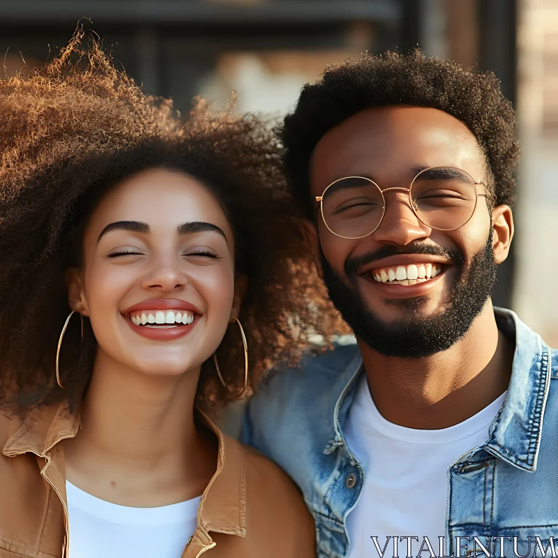 Smiling Couple Portrait: A Celebration of Happiness AI Image