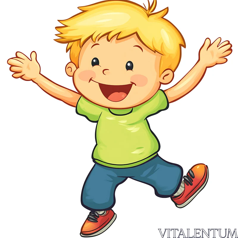 AI ART Happy Child Cartoon Art