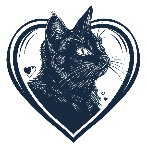 POD Design Heartfelt Feline T-Shirt Art