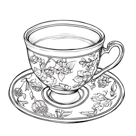 Vintage Teacup with Floral Design