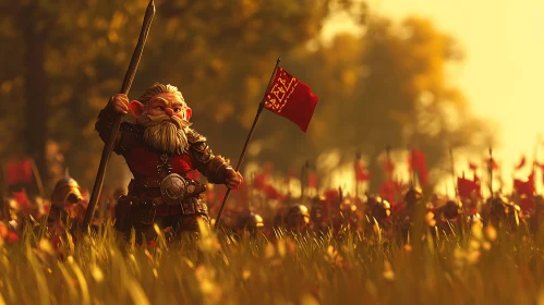 Dwarf Warrior Leading Army