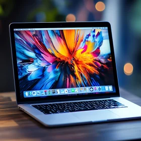 Colorful Laptop Screen with Abstract Art