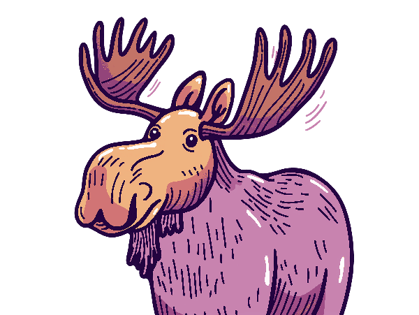 Whimsical Moose Illustration POD Design