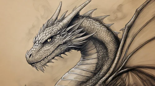 Detailed Dragon Sketch