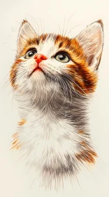 Charming Feline Art Rendering