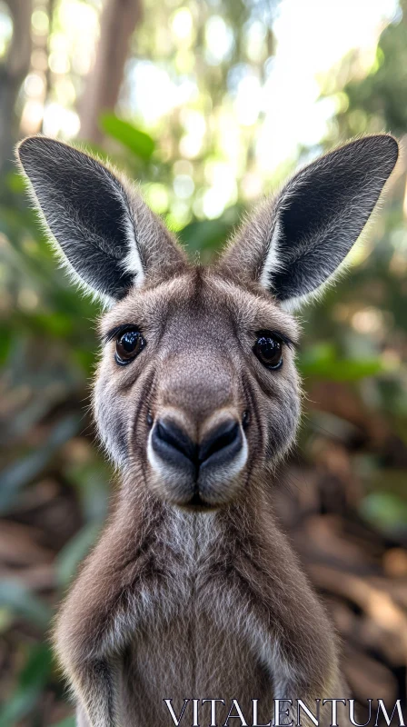 Kangaroo Portrait in Nature AI Image