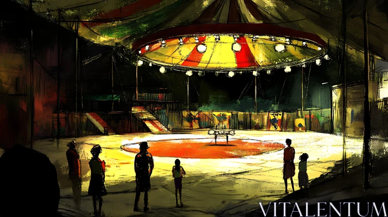 AI ART Painterly Circus Scene with Spectators