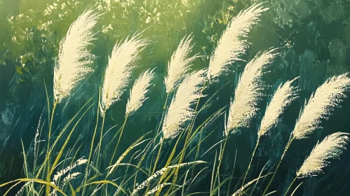 Pampas Grass in a Verdant Setting