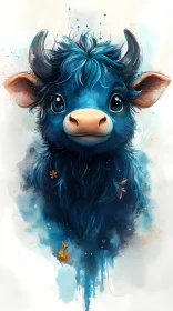 Adorable Blue Bull Artwork