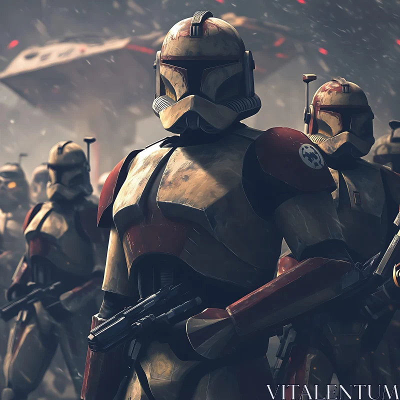 Sci-Fi Soldiers in Formation AI Image