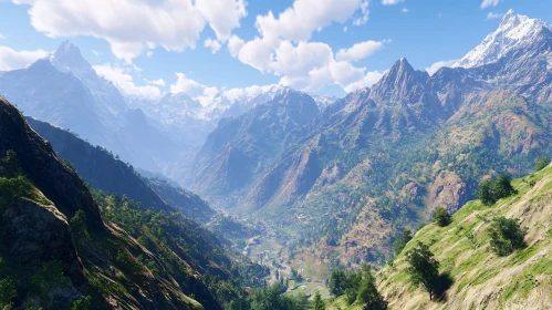 Majestic Mountain Landscape with Verdant Valley