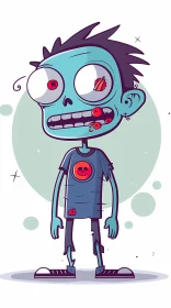 Funny Cartoon Zombie Boy - Ideal for Digital Use