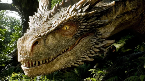 Majestic Dragon's Head: Powerful Digital Painting