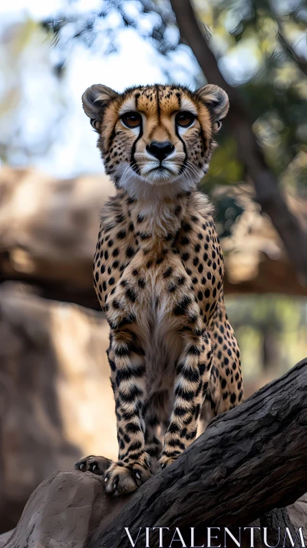 Cheetah Portrait in the Wild AI Image