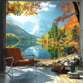 Tranquil Lakefront View in Autumn
