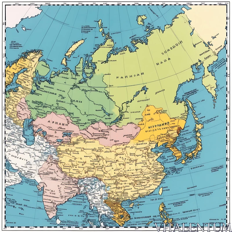 Antique Asia Cartography AI Image