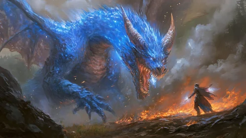 Blue Dragon's Fury Against Lone Warrior