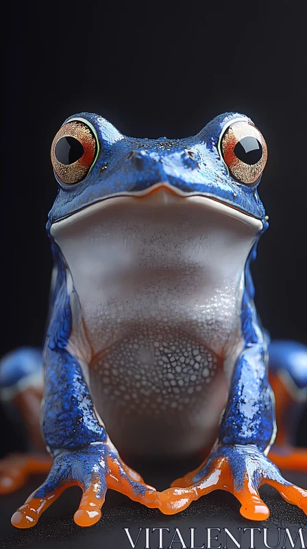 Vibrant Frog Portrait AI Image