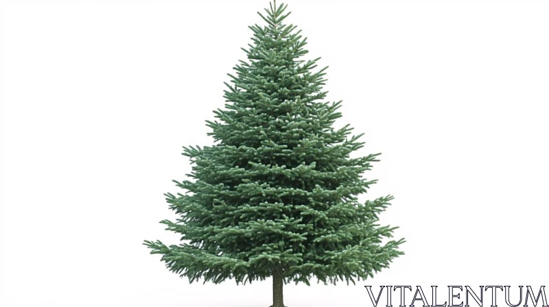 Evergreen Conifer Tree Isolated on White AI Image