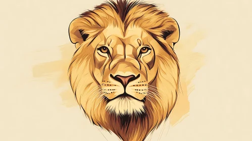 Lion Head Illustration