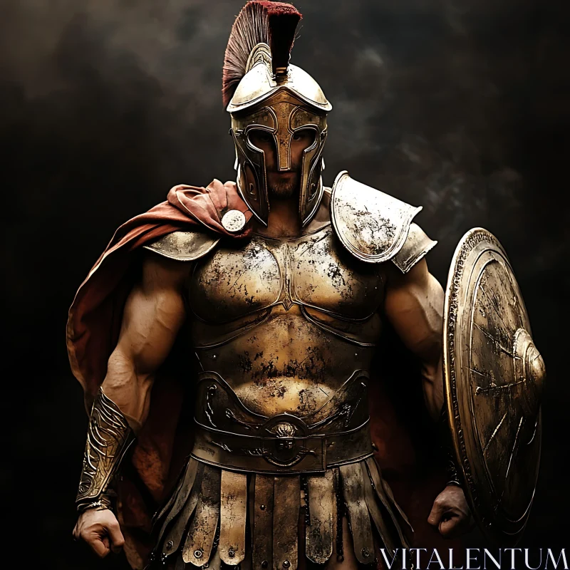 AI ART Spartan Warrior with Shield