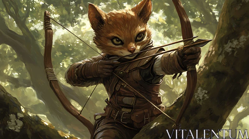 Fantasy Fox Archer Ready to Strike AI Image